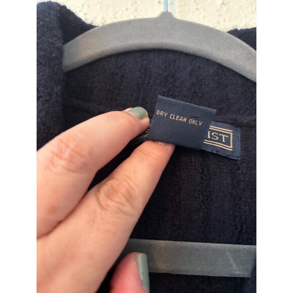 Vintage Herman Geist Womens Navy Ribbed Wool Cardigan Sweater Button-Front Pocke - Picture 4 of 11